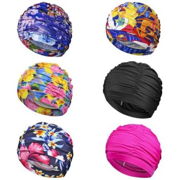 Swimming Hat Women Long Hair Bathing Cap Stretch Elastic Drape Swimming Cap